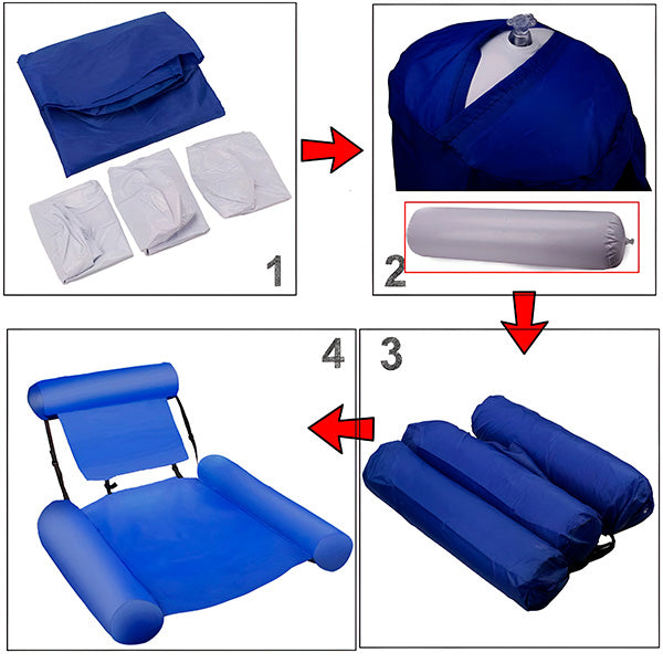 Fauteuil flottant gonflable avec dossier, piscine, lac et mer