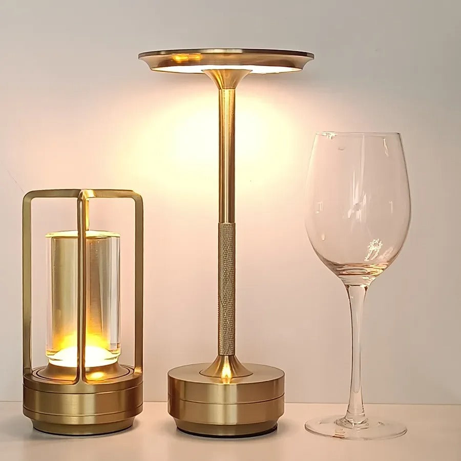 Lampe à poser sans fil rechargeable, doré, noir ou argenté