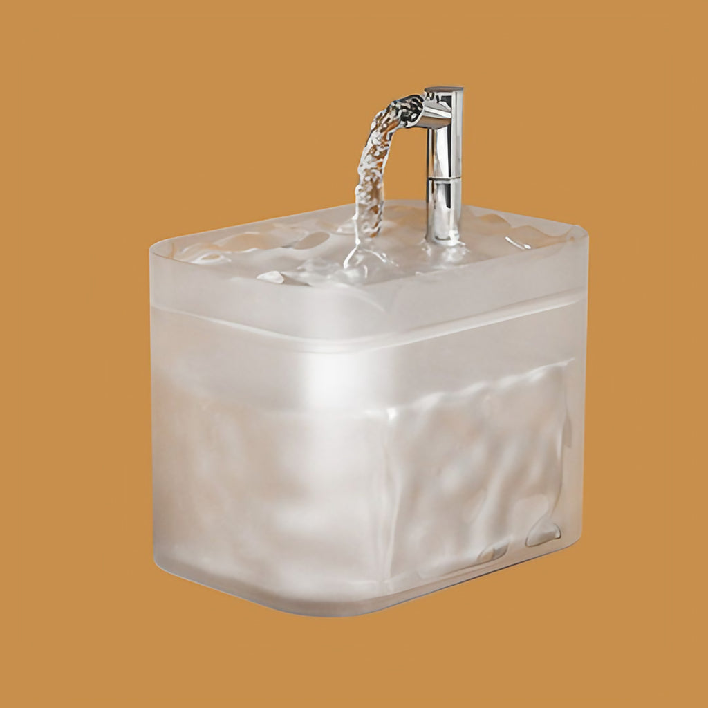 Fontaine à eau pour chat et chien avec filtre, 1,5 L, transparente