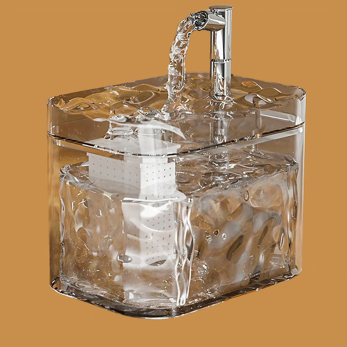 Fontaine à eau pour chat et chien avec filtre, 1,5 L, transparente