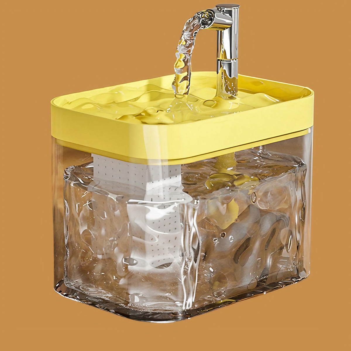 Fontaine à eau pour chat et chien avec filtre, 1,5 L, transparente