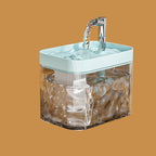 Fontaine à eau pour chat et chien avec filtre, 1,5 L, transparente