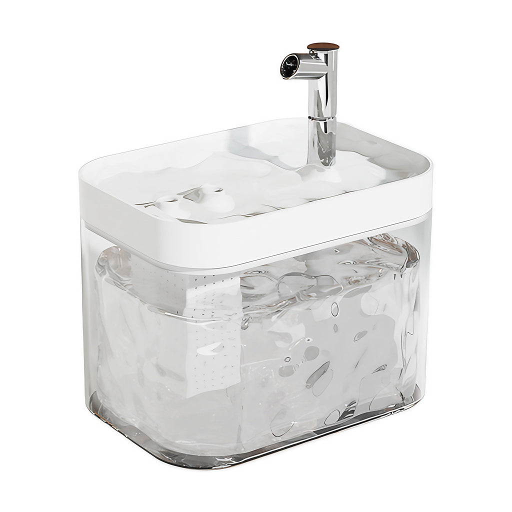 Fontaine à eau pour chat et chien avec filtre, 1,5 L, transparente