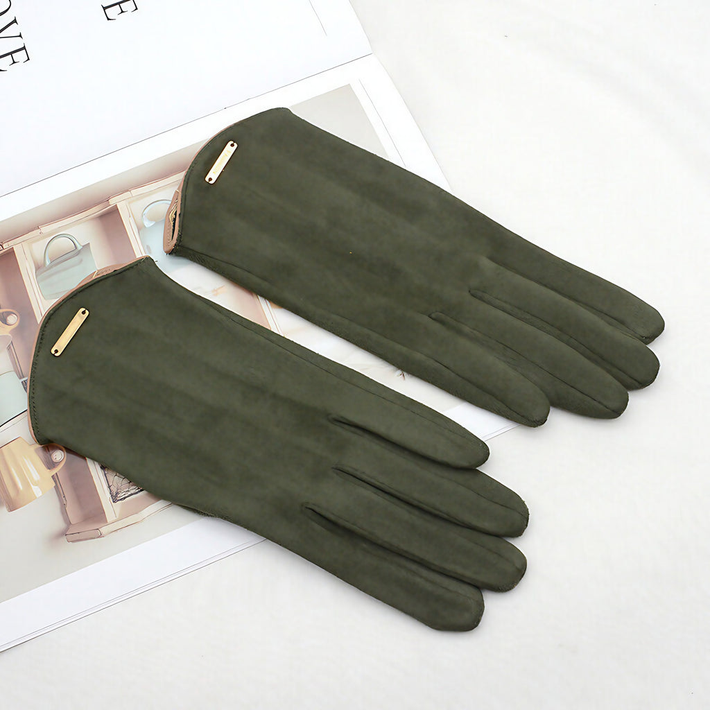 Gants tactiles femme pour l'hiver, six coloris, vert