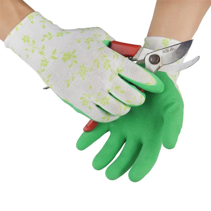 Gants de jardinage femme en caoutchouc, mousse et latex
