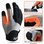 Gants de protection mixtes tactiles, paume similicuir 0,7 mm