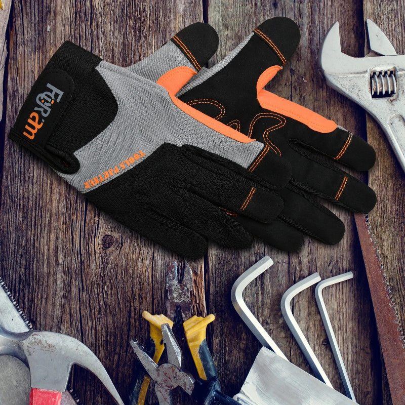 Gants de protection mixtes tactiles, paume similicuir 0,7 mm