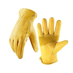 Gants de travail en cuir de vachette, dos en toile, M à XL