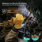 Gants de travail en cuir de vachette, dos en toile, M à XL