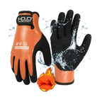 Gants de travail d'hiver imperméables, doublure isolante, orange