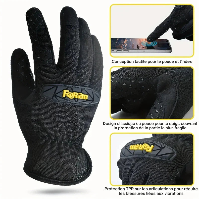 Gants de travail à jointures renforcées, paume en silicone