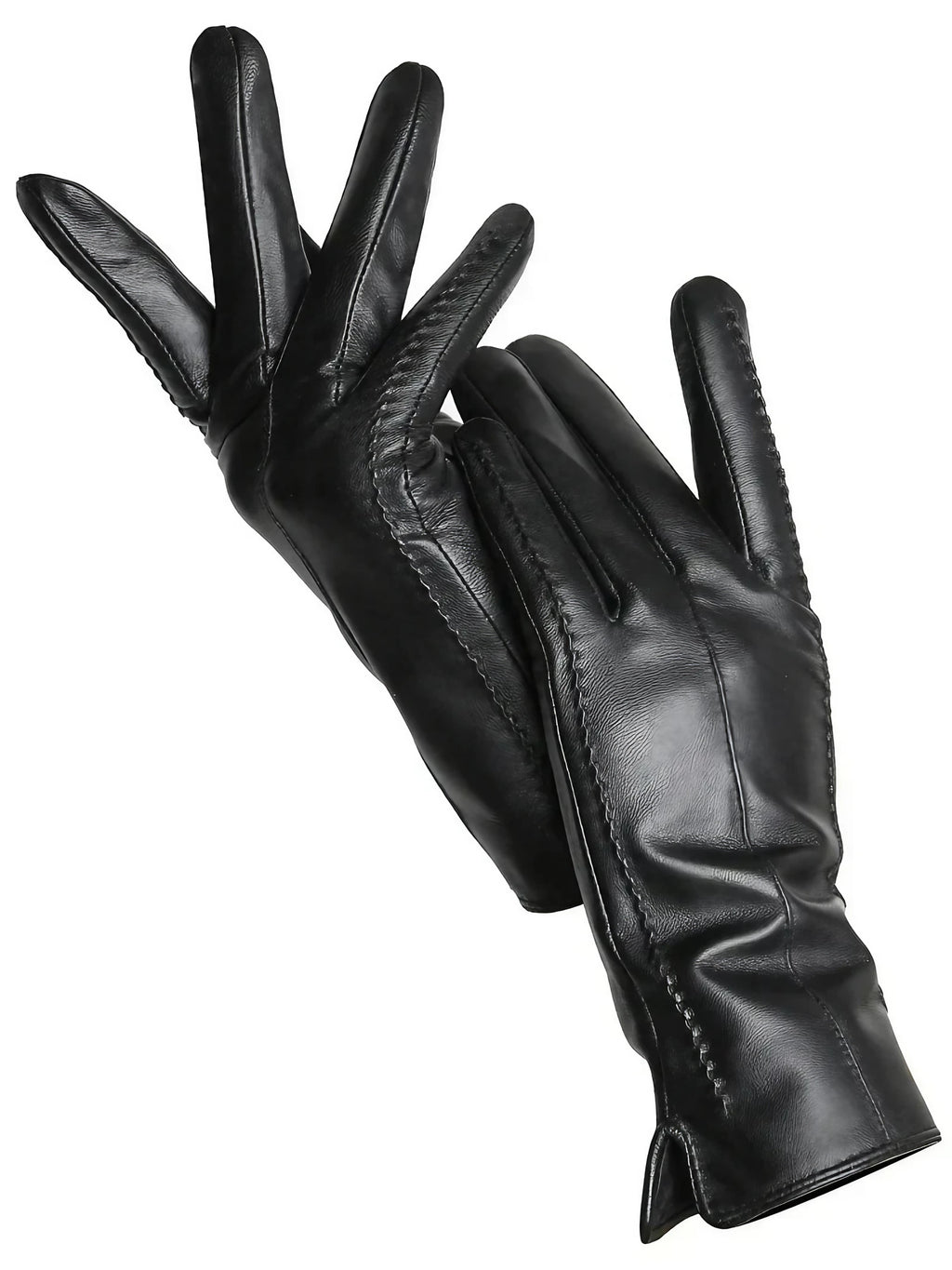 Gants d'hiver femme à doublure chaude, quatre coloris, noir