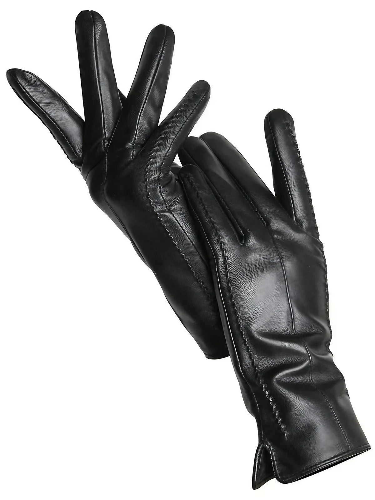 Gants d'hiver femme à doublure chaude, quatre coloris, noir