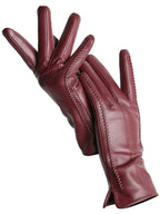 Gants d'hiver femme à doublure chaude, quatre coloris, bordeaux