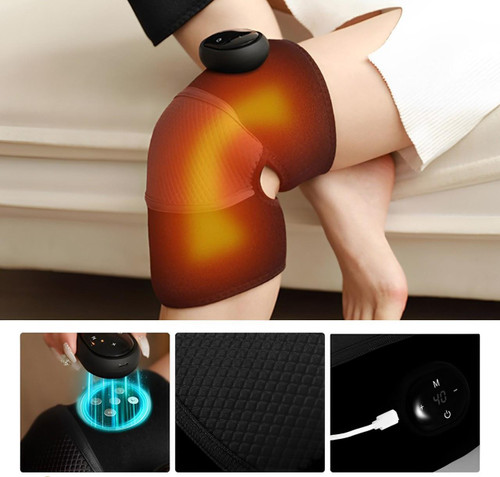 Genouillère chauffante avec massage, sangles réglables