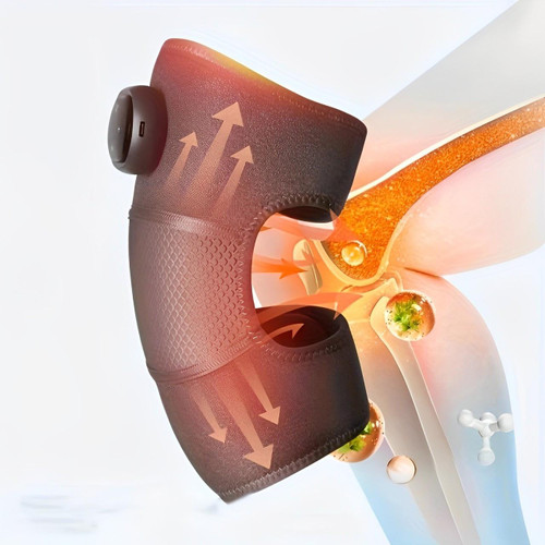 Genouillère chauffante avec massage, sangles réglables