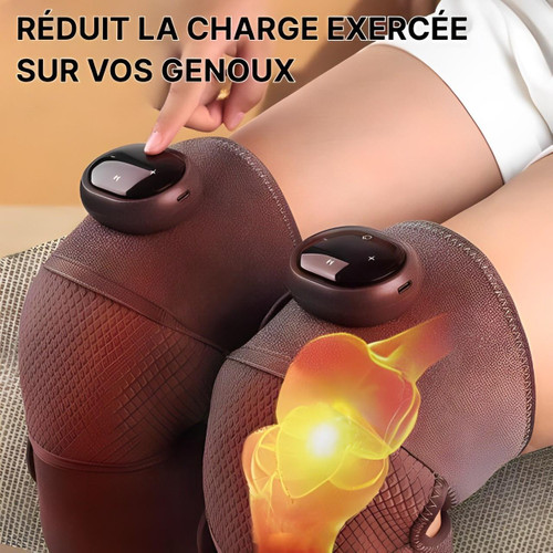 Genouillère chauffante avec massage, sangles réglables