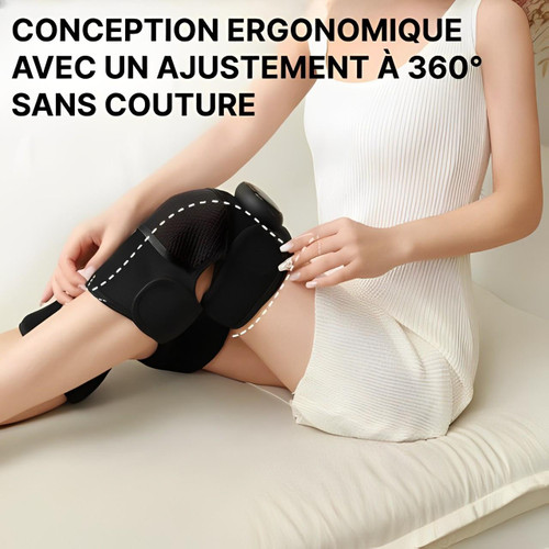 Genouillère chauffante avec massage, sangles réglables