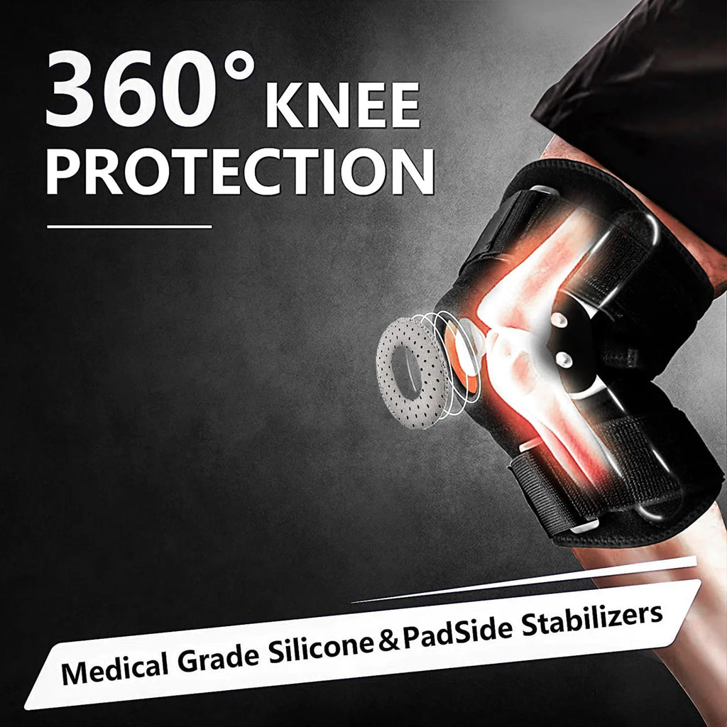 Genouillère de sport à sangles réglables, inserts en silicone