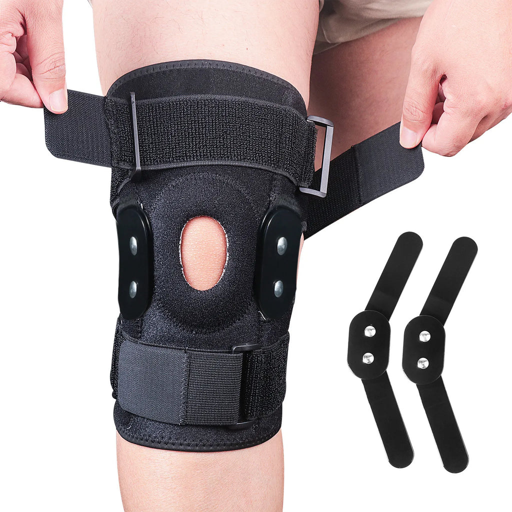 Genouillère de sport à sangles réglables, inserts en silicone