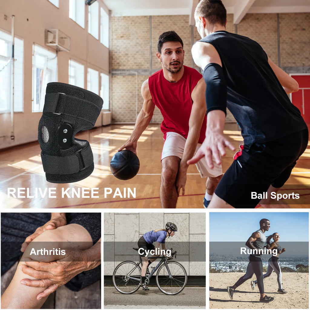 Genouillère de sport à sangles réglables, inserts en silicone