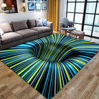 Tapis trompe-l'œil géométrique, six motifs, trois formats