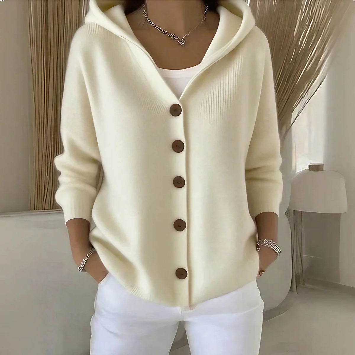 Gilet à capuche femme boutonné, du S au 5XL, quatre coloris, beige