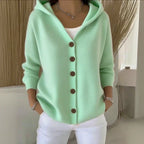Gilet à capuche femme boutonné, du S au 5XL, quatre coloris, vert