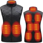 Gilet chauffant femme 9 zones, réglage haut et bas du corps, noir