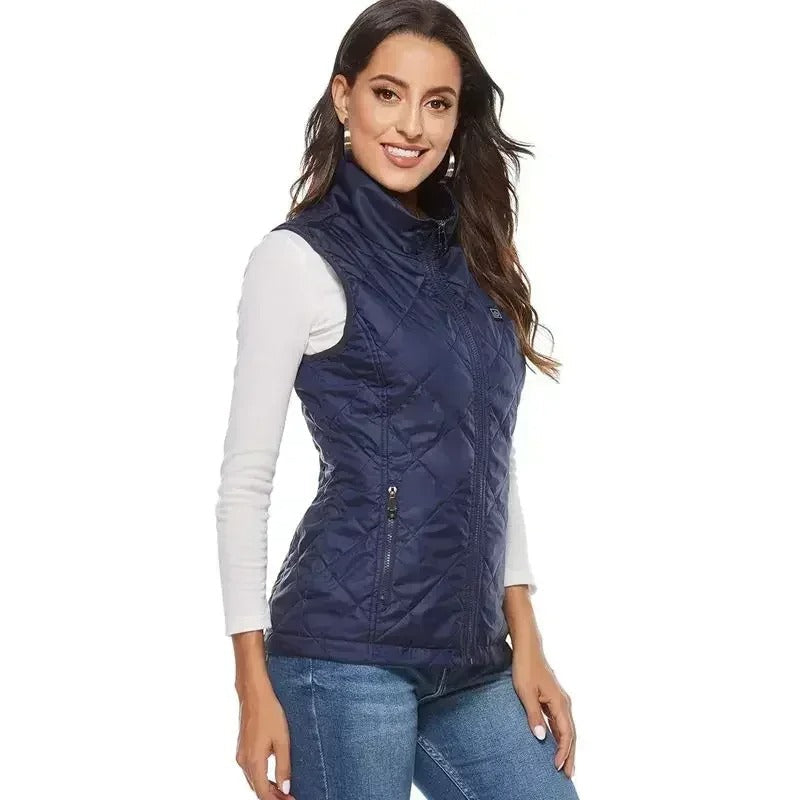 Gilet chauffant femme 9 zones, réglage haut et bas du corps