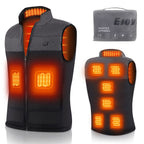 Gilet chauffant homme USB, 13 zones, trois niveaux de chaleur, gris