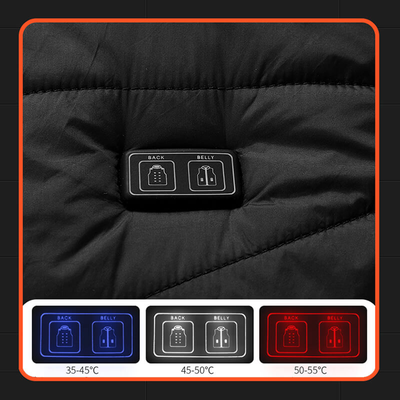Gilet chauffant homme USB, 13 zones, trois niveaux de chaleur