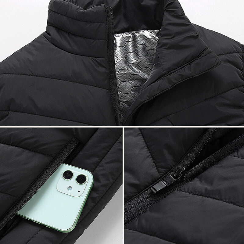 Gilet chauffant homme USB, 13 zones, trois niveaux de chaleur