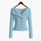 Gilet court femme côtelé boutonné, dix coloris, une seule taille, bleu clair