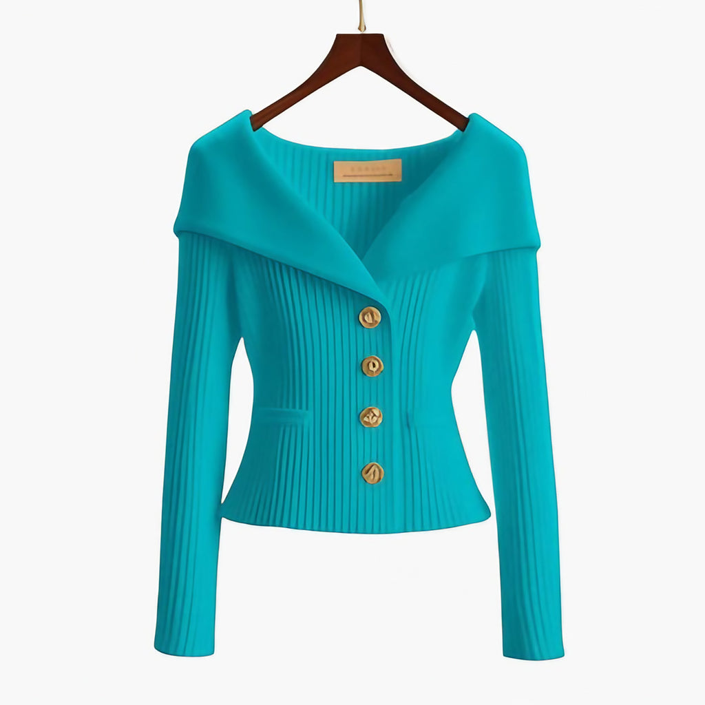 Gilet court femme côtelé boutonné, dix coloris, une seule taille, bleu