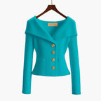Gilet court femme côtelé boutonné, dix coloris, une seule taille, bleu