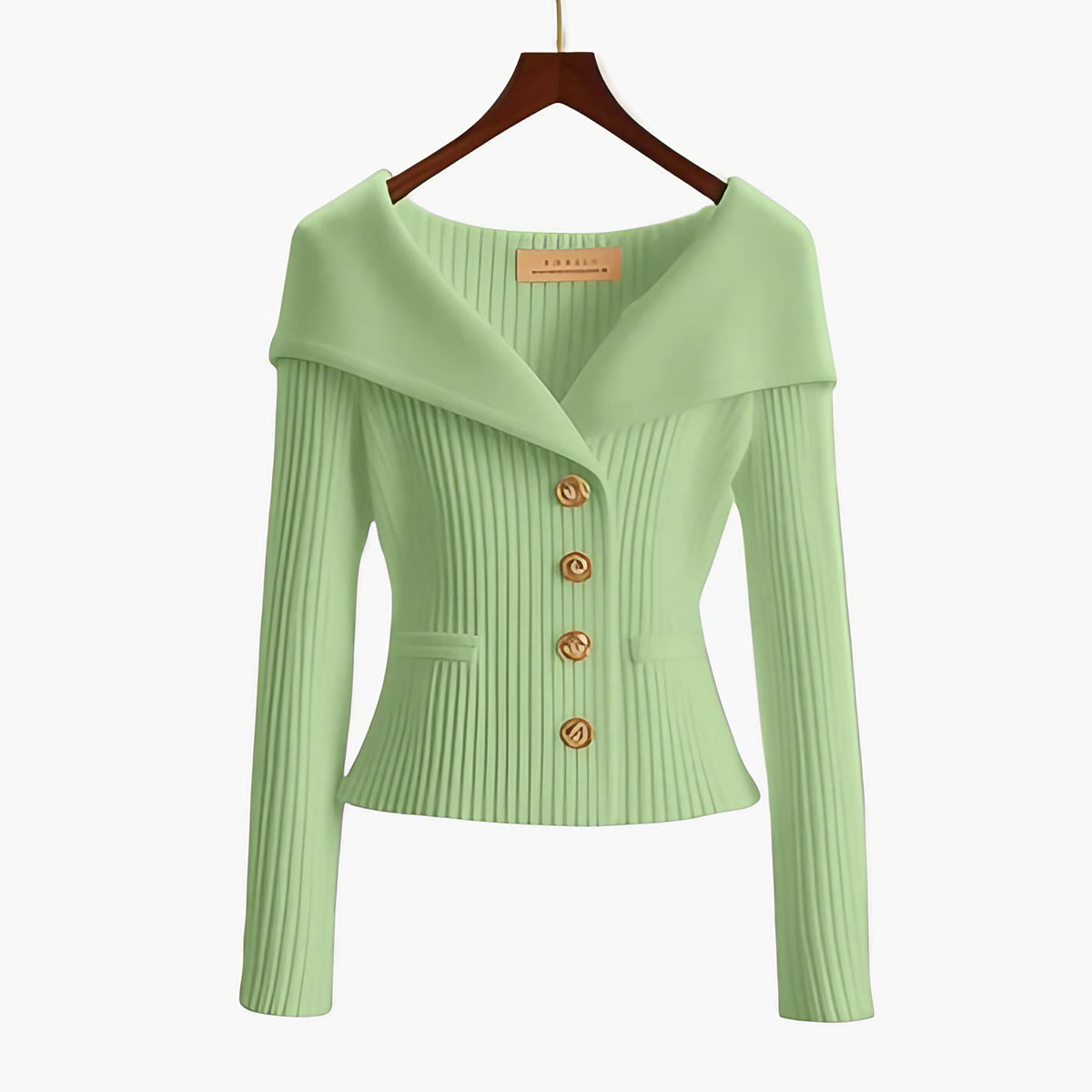 Gilet court femme côtelé boutonné, dix coloris, une seule taille, vert