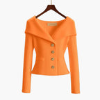 Gilet court femme côtelé boutonné, dix coloris, une seule taille, orange