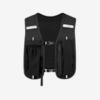 Gilet de course mixte à poches, réglable, éléments réfléchissants, noir