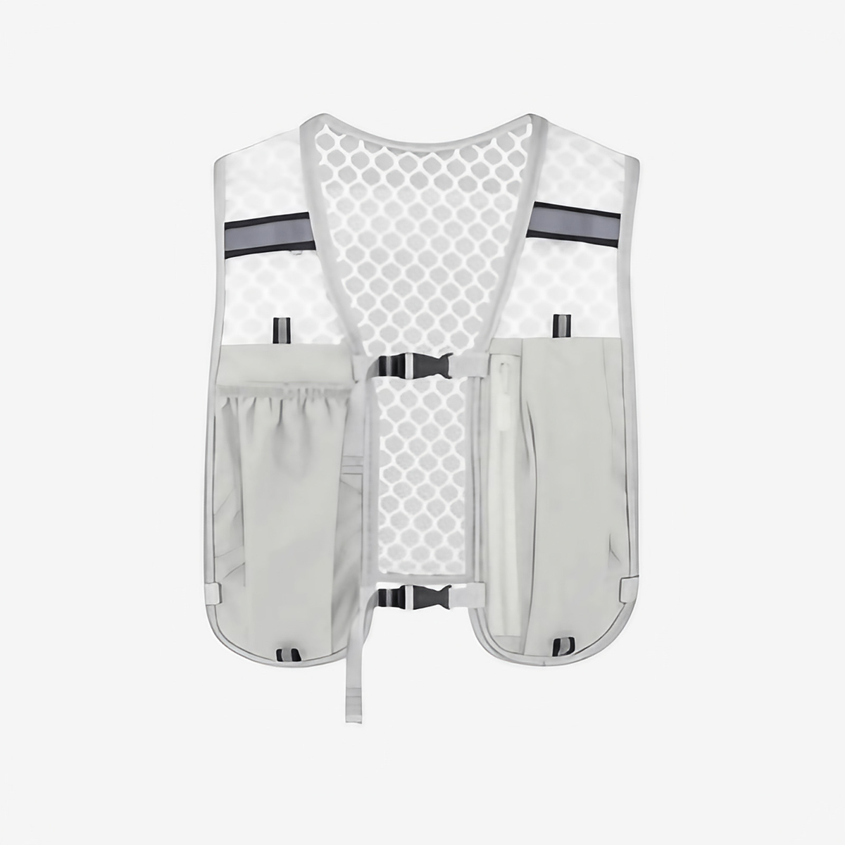 Gilet de course mixte à poches, réglable, éléments réfléchissants, gris