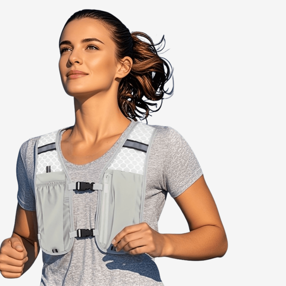 Gilet de course mixte à poches, réglable, éléments réfléchissants