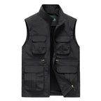 Gilet multipoches homme à séchage rapide, six poches, du M au 7XL, noir