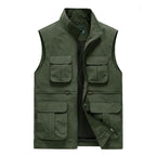 Gilet multipoches homme à séchage rapide, six poches, du M au 7XL, vert armée