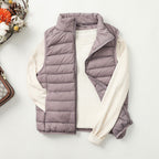 Doudoune sans manches femme légère, col montant, 14 coloris, violet