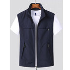 Gilet sans manches homme uni, coupe légère, quatre coloris, bleu marine