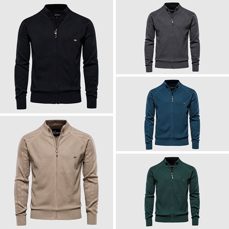 Cardigan zippé homme, fermeture éclair intégrale, du S au XL