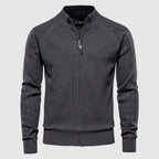 Cardigan zippé homme, fermeture éclair intégrale, du S au XL, gris