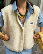 Gilet homme ouvert sur le devant, pour l'automne et l'hiver, blanc riz