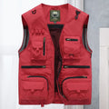 Gilet sans manches homme multipoches pour l'été, cinq coloris, rouge