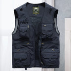 Gilet sans manches homme multipoches pour l'été, cinq coloris, bleu marine